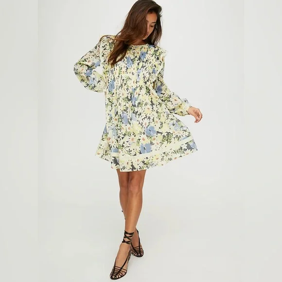 Aritzia Wilfred | La Bohème | Yellow Floral Elia Dress | Size Medium - Picture 12 of 16